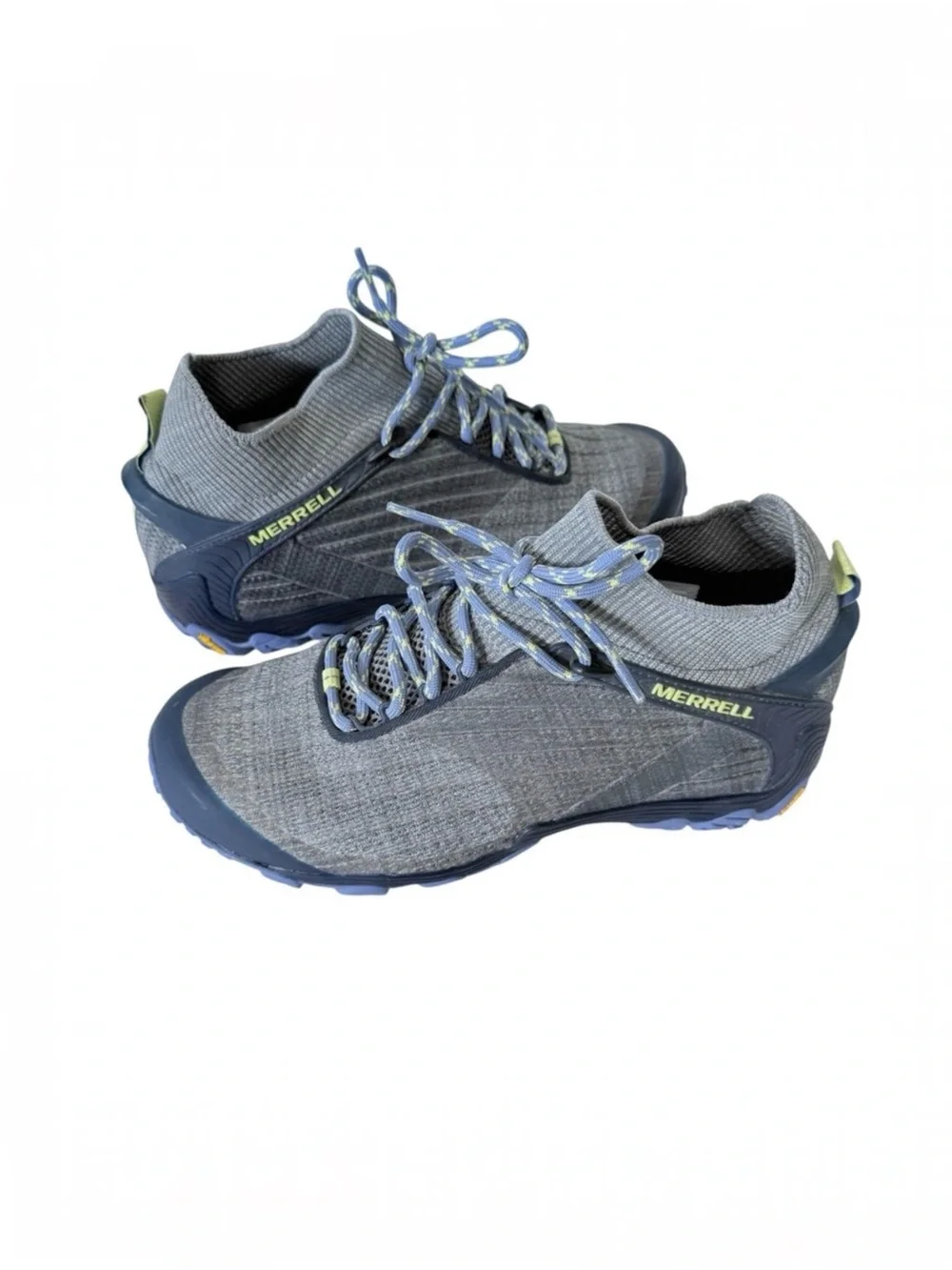 Merrell Women's Chameleon 7‎ Knit Gray Blue Mid Vibram Sole Hiking Shoes Size 9